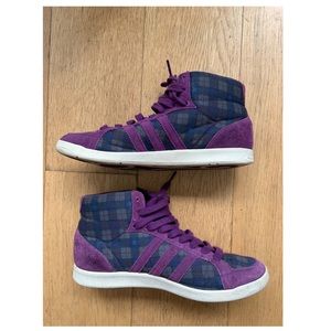 Adidas Originals Purple / Plaid Sneakers